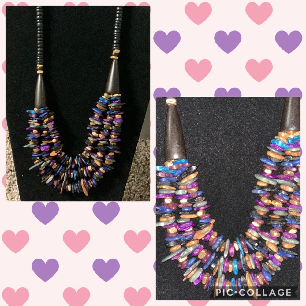 Multi color stone necklace